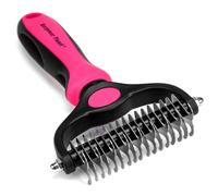 Pet Grooming Brush - Double Sided Shedding and Dematting Undercoat Rake, Dog Grooming Brush, Dog Shedding Brush, Cat Grooming Brush, Dog Comb, Cat