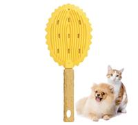 Pet Grooming Brush, Durian Pet Shape Cat Brush, 22 x 9 cm Adorable Soft Cat Brushes for Shedding with Massage Points for Long Hair Cats, Yellow/Green
