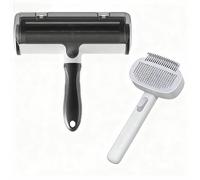 Pet Grooming Brush for Dogs and Cats - Self-Cleaning Shedding & Detangling Brush with 6.7 inch Wide Head, Dual-Direction Design - Professional for Long/Short Haired & Indoor Cats