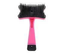 Pet Grooming Brush for Dogs & Cats - One-Click De-Shedding & Dematting Tool, Removes Undercoat, Dirt & Dander, Improves Circulation, Includes PE Bag (Rose Red)