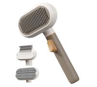 Pet Grooming Brush - Non Slip Comb with 3 Interchangeable Heads for Cats and Dogs | Hair Removal Tool with Gentle Massage Function, Ergonomic Grip for Home Office Cleaning, 9.84x4.92x1.57 inches