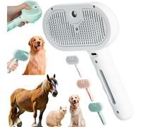 Pet Grooming Brush, Pet Spray Hair Removal Comb, P et Water Steam Spray Grooming Comb, Remove Tangled Loose (white)