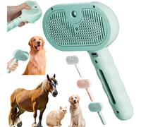 Pet Grooming Brush, Pet Spray Hair Removal Comb, P et Water Steam Spray Grooming Comb, Remove Tangled Loose (green)