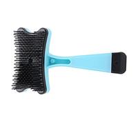 Pet Grooming Brush, Pets Remove Loose Undercoat and Tangled Hair Brush, Self Cleaning Slicker Short Brushes Improve for Cat DogRose Red Long Sh Dogs Cats Gently (Blue)