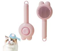 Pet Grooming Comb brush For Cat and Dog - Ultimate Deshedding Tool for Long and Short Hair Pets (A-Pink)