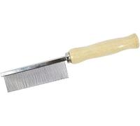 Pet Grooming Comb for Long Haired Cats and Dogs - Stainless Steel Pin Teeth Wooden Handle Fur Hair Brush - Removes and Prevents Matted Fur,Dematting Tools