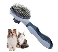Pet Grooming Comb - Premium Self Cleaning Slicker, Smooth Detangling Undercoat Brush, Durable Stainless Pin Structure, Easy Hair Collection Release System | Cat Dog Travel Grooming Station