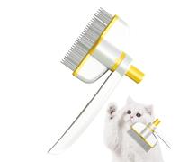 Pet Grooming Comb - Rotating Head Tool, Release Button Brush | Underfood Remover for Long Hair, Non-Slip Handle Groomer, Hair Removal Comb for Dogs and Cats
