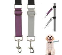 Pet Grooming Extension Strap, Nylon Restraint Rope with Ring, Trimming Accessories for Salon, Clinic & Home, Indoor & Outdoor, for Dogs and Cats, Height Adjustable (Purple & Grey, 2 Pieces)