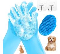 Pet Grooming Gloves, 3PCS Heat Resistant Washing Bathing Shampoo Brush for Dog - Cleanroom Gloves - Bath Scrubber Deshedding Glove for Dogs, Cats, Rabbits and Horses Pet Dog Supplies