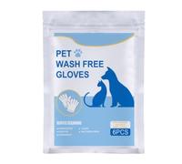 Pet Grooming Gloves Disposable Pet Wipes Gloves Dog Grooming Mitt No-Rinse Dog Cat Hair Remover Glove Massage Bathing Gloves General (6 Count)