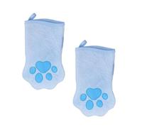 Pet Grooming Gloves for Cats - Flexible Silicone Massage Mittens Set, Groomer with Space Saving Cleaning Cloth with Absorbent Fabric | Pet Grooming Wash Aid for Pers
