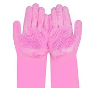Pet Grooming Gloves for Dogs and Cats, Hair Removal and Deshedding Tool (pink)