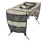 PET Grooming Hammock with Folding Stand for Cats 64x40x33cm | Stainless Steel Frame, Khaki Finish, Portable One-Piece Structure, for Small Pets, Rental Homes and Balconies