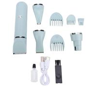 Pet Grooming Kit, Waterproofing USB Rechargeable Low Noise Cordless Dog Hair Clipper Cat Nail Grinder for Cats Dogs (Green)