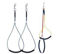 Pet Grooming Loop for Dogs - Fits Most No Sit Haunch Holder Pet Grooming Tubs and Tables Sturdy Steel Wire Rope(3 Packs) (Rubber Ring(Blue) + No Sit Haunch Holder)