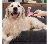 Pet Grooming Rake - 15x11cm Double Row Pins Dematting Undercoat Brush For Dogs And Cats | Double-row Rake Comb | Extra Wide Dematting Undercoat Rakes Comb With Anti-Slip Handle Reduces Shedding