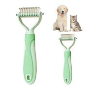 Pet Grooming Tool, Double-Sided Deshedding Brush for Dogs and Cats, Detangling Undercoat Rake for Long Short Hair, Pet Grooming Tool for Shedding and Mat Removal, Gentle Fur Comb for Home Use