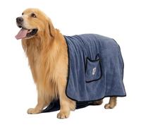 Pet Grooming Towel with Hand Pockets, Bath Towel for | Super Absorbent, Quick Drying Microfibre Dog Towels for Drying