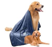 Pet Grooming Towel with Hand Pockets,Super Absorbent Microfiber Pet Grooming Bath Towel | Quick Drying Dog Towels for Small Medium Large Dogs and Cats Cleaning