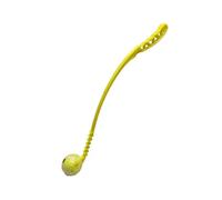 Pet Guru Dog Ball Launcher for Long Distance Fetch, Durable Plastic, Easy Grip Handle, Includes Fetch Ball, for Small, Medium and Large Dogs (1, Yellow)