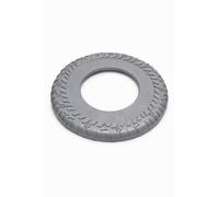Pet Guru Dog Fetch Ring Flying Disc Frisbee Toy, Durable and Safe for Teeth, 25 CM Diameter, Strong Textured Grip 3 Colours (Grey, Large 25CM)