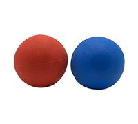 Pet Guru Dog Training High Bounce Medium & Large Solid Ball Doggy Play Balls Hours for Fun for All Dogs and Puppies Solid TRP Rubber Boomer Ball Funny Chew Play Toys (7.5 CM LARGE, 1 RED 1 BLUE)