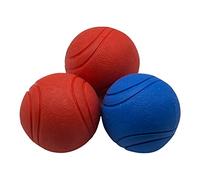 Pet Guru Dog Training High Bounce Medium & Large Solid Ball Doggy Play Balls Hours for Fun for All Dogs and Puppies Solid TRP Rubber Boomer Ball Funny Chew Play Toys (6.5 CM MEDIUM, 1 BLUE 2 RED)