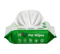 Pet Guru® Dogs & Cats 100% Plastic Free Biodegradable Antibectrial Deodorizing Multi-Purpose Cleaning Pet Wipes Fiber Plant Based Alcohal Free Pet Wipes (100 Wipes, Unscented)