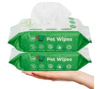 Pet Guru Dogs & Cats 100% Plastic Free Biodegradable Antibectrial Deodorizing Multi-Purpose Cleaning Thick Pet Wipes Fiber Plant Based Alco