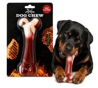 Pet Guru Durable Dog Chew Bone Toy, Beef and Chicken Flavour, Long Lasting, Helps Clean Teeth and Gums Dogs (Bone, Beef)
