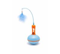Pet Guru Kitten Time to Play Cat Treat Dispensing Wobble and Play Toy with Fluffy Feather Tickle Stick, Reduces Boredom (Assorted)