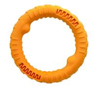 Pet Guru® Pet Dog Training Ring Anti-Bite Floating Toy Puppy Summer Pet Training Outdoor Durable Chew interactive Training Activity Toy (ORANGE, SMALL 15 CM)