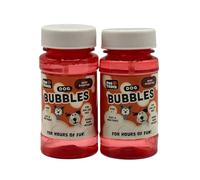 Pet Guru Play Bubbles for Dogs - Non-Toxic, Beef Scented or Peanut Butter Scented For HOURS of fun (RED, 120ML PACK OF 2)
