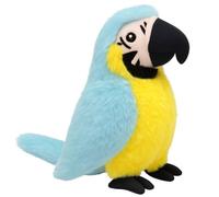 Pet Guru Plush Parrot Dog Toys, Interactive Macaw Cockatoo with Honking Sound, Durable Soft Design, White, Red and Blue Colors Xmas Dog Toys Gift (Blue, Large)