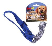 Pet Guru STRONG NYLON ADJUSTABLE DOG CHECK CHAIN HALF CHOKE CHOKER COLLAR PUPPY TRAINING[Blue]