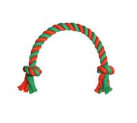 Pet Guru XL Dog Rope Toy, Braided Knotted Design with Tassels,138 cm Length, Durable Interactive Tug of War Toy for Dogs (RED/GREEN, X Large 138CM)