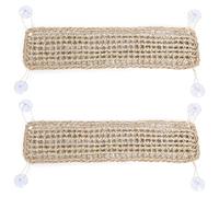 Pet Habitat Accessories, Reptile Hammock Mat 2 Pack, Handcrafted Lounging Platform with Metal Hooks, Woven Climbing Natural Net for Geckos Lizards Bearded Dragons