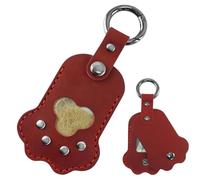 Pet Hair Charm Keychain, Cat Hair Purse Charm - PU Leather Keychain for Bags - Funny Animal Paw Bag Charm for Purse Keychain Accessories for Men, red, Siehe Beschreibung