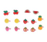 Pet Hair Clips 14Pcs Colorful Mini Hairpins for Dogs and Cats, ABS Material, Assorted Fruit Styles - Durable and Non - Slip, Perfect for Grooming and Special Occasions