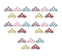 Pet Hair Clips Crown Shaped Grooming Accessories Safe Durable Hairpins For Cats Small Medium Dogs Polyester Multi Color 25Pcs
