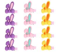 Pet Hair Clips Resin 12pcs Bunny Ear Design for Long Haired Cats Puppies, Multi Color, Durable, Stylish - Colorful Accessories, Fun Gift, Suitable for Various Pets