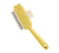 Pet Hair Comb, Bear Button Cat Detangling Grooming Brush Tool, Soft Bristle Removal Massager for Daily Bathing Cleanup Apartment Indoor Outdoor Travel Household Kitten Puppy Use