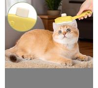 Pet Hair Comb - Bear Button Cat Shedding Comb - Pet Grooming Brush Massaging Tool for Daily Apartment Travel Home Outdoor Indoor Cleaning