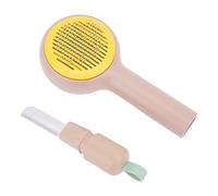 Pet Hair Comb Dog Comb for Grooming Pet Self Cleaning Open Knot Brush with Comfortable Handle for Shedding and Grooming (pink + yellow)