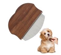 Pet Hair Comb,Wood Cat Hair Comb Curved Handle | Undercoat Grooming Brush Gnat Remover for Travel Small Breed Rabbit Bathing Large Kitten