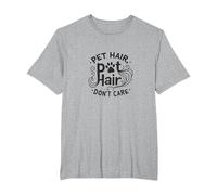 Pet Hair, Don't Care: Whimsical Animal Lover T-Shirt, Men's Big and Tall, Heather Grey, 5X Tall