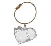 Pet Hair Keepsake Box for Cat, Transparent Pet Memorial Keepsake Storage Box, Portable Cat Shaped Souvenir Bottle Box, Pet Fur Memorial Keychain for Cats Whiskers, Nails, Bone,Loss Memorial Gifts