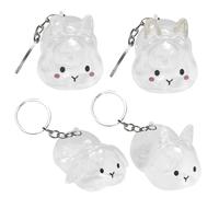 Pet Hair Keepsake, Bunny Shaped Memory Bottle, Transparent Mini Container Set, Cat Hair Storage, Travel Carry, Daily Homage, Ceremony Present, Home Remembrance Display 2.76x2.36x1.97 Inches