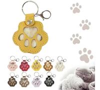 Pet Hair Keychain, Adorable Paw Print with Press Stud Animal Hair Memorial Bottle Keychain for Cat and Dog Hair Collecting for Cat Lovers